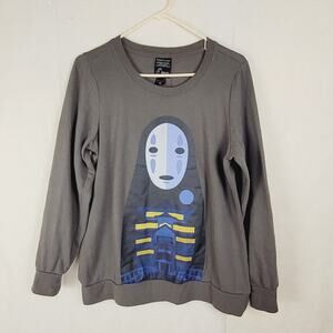 Studio Ghibli Spirited Away grey sweatshirt Size large Anime Fan Gear Classic